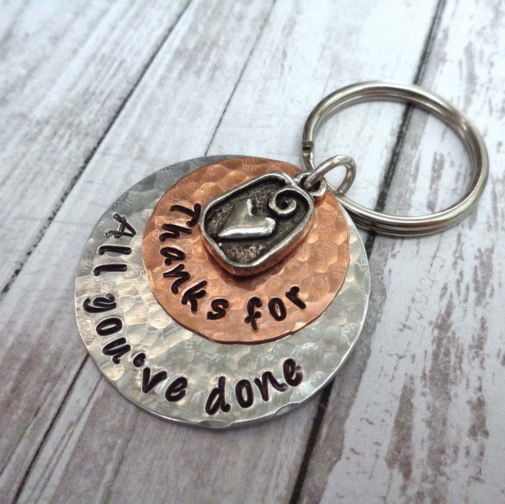 Thank you Gift Thanks for Keychain Personalized thank you message