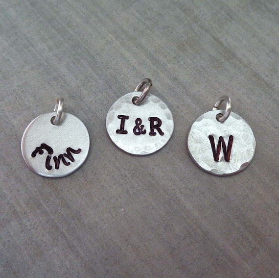 Add on Aluminum Charm - Custom Initial Charm - Small Name Charm - Personalized Initial Name