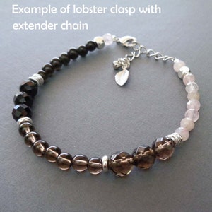 Personalized Rose Quartz Bracelet / Love Stone Custom Initials Gift / Valentines Gift / Personalized Rose Quartz Jewelry image 6