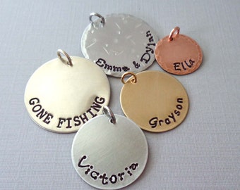 Add-on Disc - Copper Aluminum Nickel Brass Disc - Personalized Disc - Hand-stamped Disc