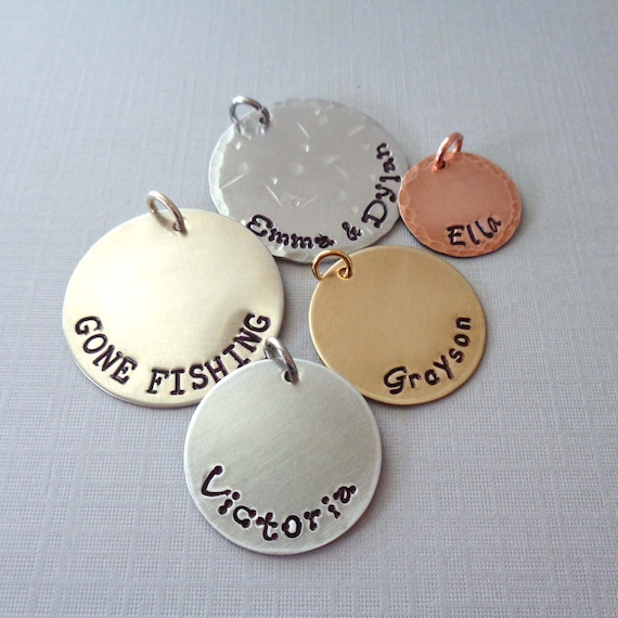 Add-on Disc - Copper Aluminum Nickel Brass Disc - Personalized Disc - Hand-stamped Disc