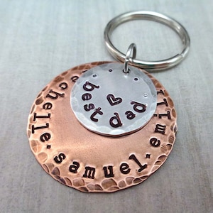 Best Dad Personalized Keychain - Gift for Father - New Dad Gift - Custom Kids Names - Fathers Day Gift