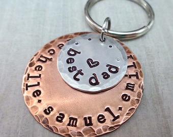 Best Dad Personalized Keychain - Gift for Father - New Dad Gift - Custom Kids Names - Fathers Day Gift