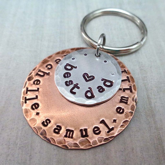 Best Dad Personalized Keychain - Gift for Father - New Dad Gift - Custom Kids Names - Fathers Day Gift
