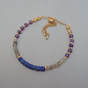 Amethyst Lapis Lazuli Labradorite Bracelet / Coping with Change / Stress Relief / Anti-anxiety Jewelry