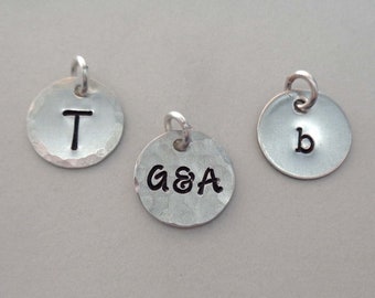 Initial Charm - Sterling Silver Initial Charm - Personalized Initial add-on - Hand-Stamped Custom