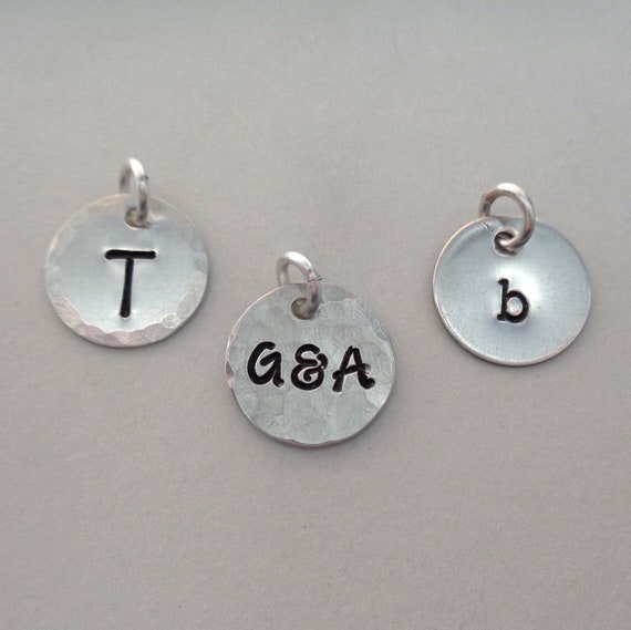 Initial Charm - Sterling Silver Initial Charm - Personalized Initial add-on - Hand-Stamped Custom