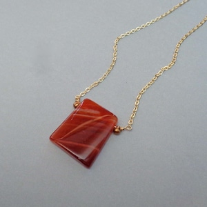 Carnelian Ladder Pendant Necklace: Creativity Strength Stone