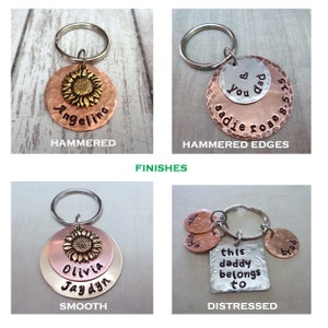 Personalized Dad Keychain Love You Daddy Father Dad Key Holder Hand-stamped Personalized Fathers Day Gift New Daddy Gift image 4