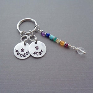 Rainbow Bridge Pet Memorial Gift / Personalized Pet Names Keychain / Dog Mom Cat Mom Gift / Rainbow Bridge Key Ring