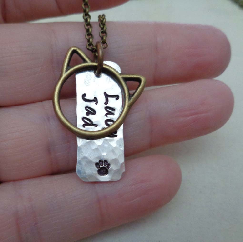 Cat Mom Necklace Custom Cat Name Cat Mom Gift Personalized Pet