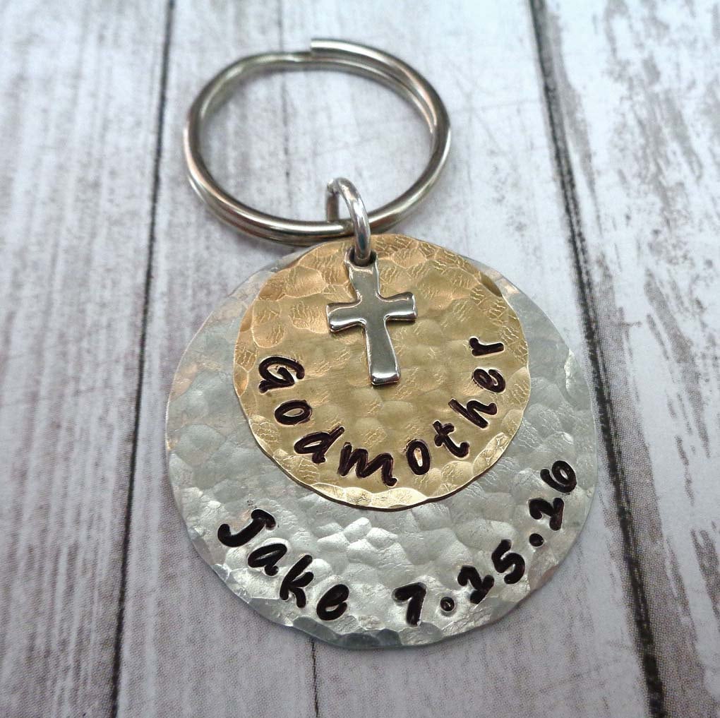 Godmother Gift Baptism Keychain Personalized Confirmation | Etsy