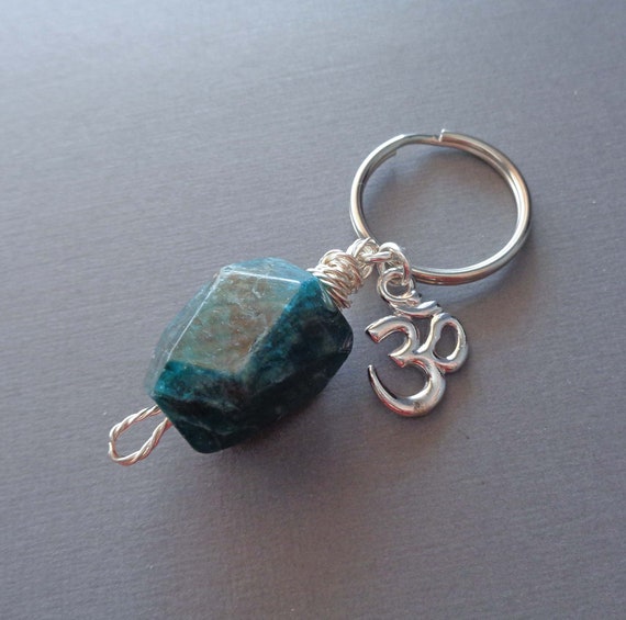 Natural Apatite Keychain / Large Apatite Smooth Nugget / Meditation Stone / Balance Mind Body Spirit Stone