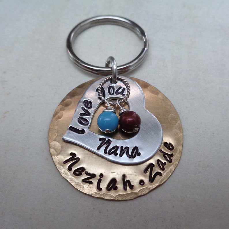 Love You Grandma Keychain Gift for Nana Personalized Names Etsy