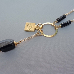Protection Choker Necklace / Black Tourmaline Onyx Evil Eye Jewelry / Grounding Protection Stone image 2