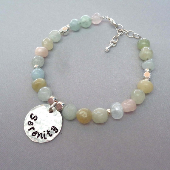 Aquamarine Pebble Bracelet / March Birthstone Gift / Personalized Aquamarine Jewelry / Birthday Gemstone Bracelet