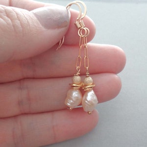 Rosebud Pearls and Gold Fill Drop Earrings / Elegant Pearl Earrings / Wedding Jewelry / June Birthday Gift