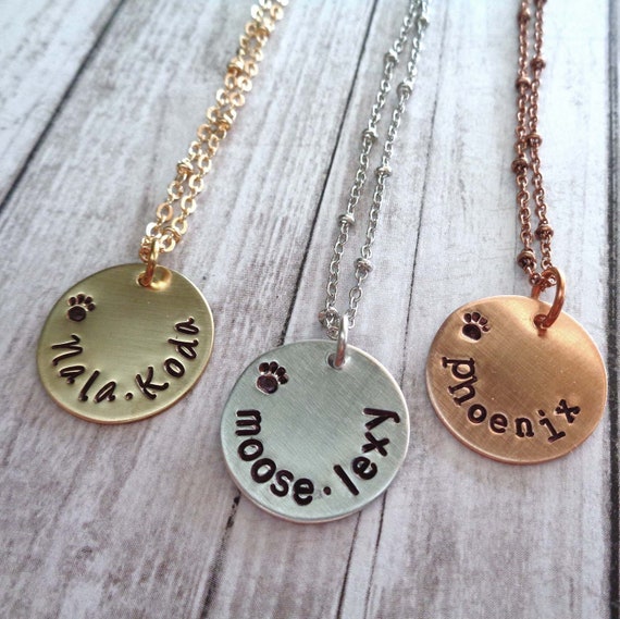 Dog necklace with name sale