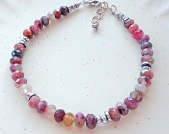 Eudialyte Beaded Bracelet - Multi color crystal Bracelet - Handmade Jewelry - Unconditional Love Crystal