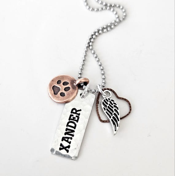 Pet Memorial Necklace - Personalized Pet Memorial Jewelry - Pet Loss Gift  - Cat Lover Jewelry - Dog Loss Necklace