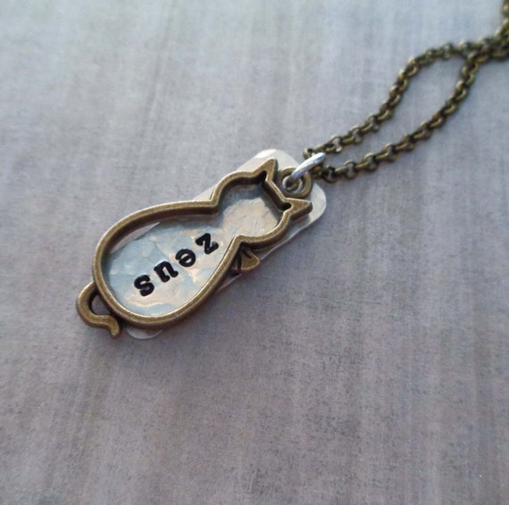 Cat Names Personalized Necklace / Cat Mom Gift / Personalized Pet Lover Jewelry Long Chain