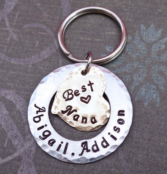 Best Nana Grandma Keychain - Personalized Names -Custom Keychain - Grandma Nonna Nana Aunt Gift