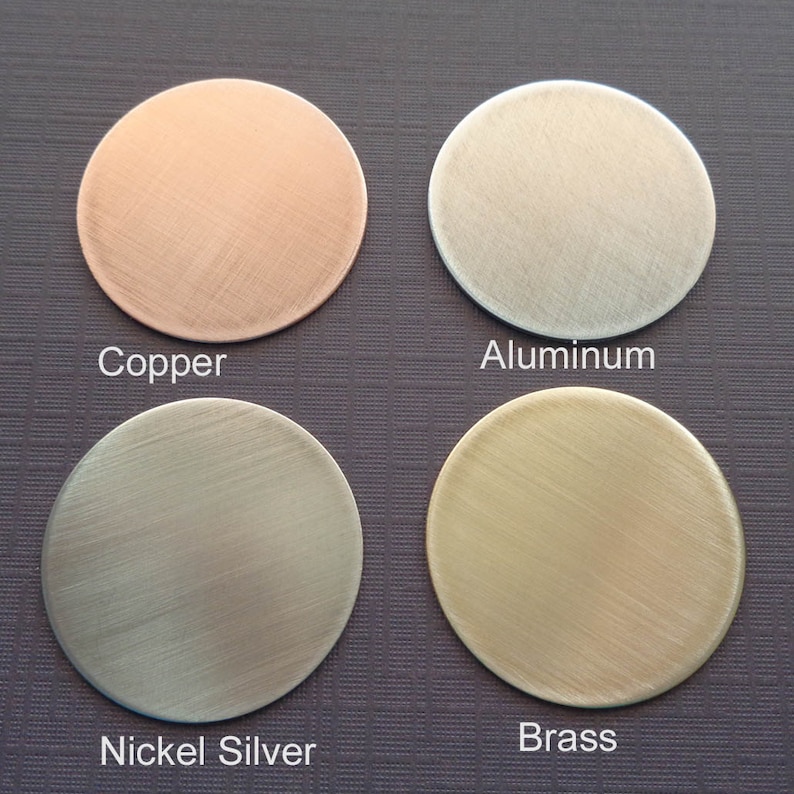 Add-on Disc Copper Aluminum Nickel Brass Disc Personalized Disc Hand-stamped Disc image 3