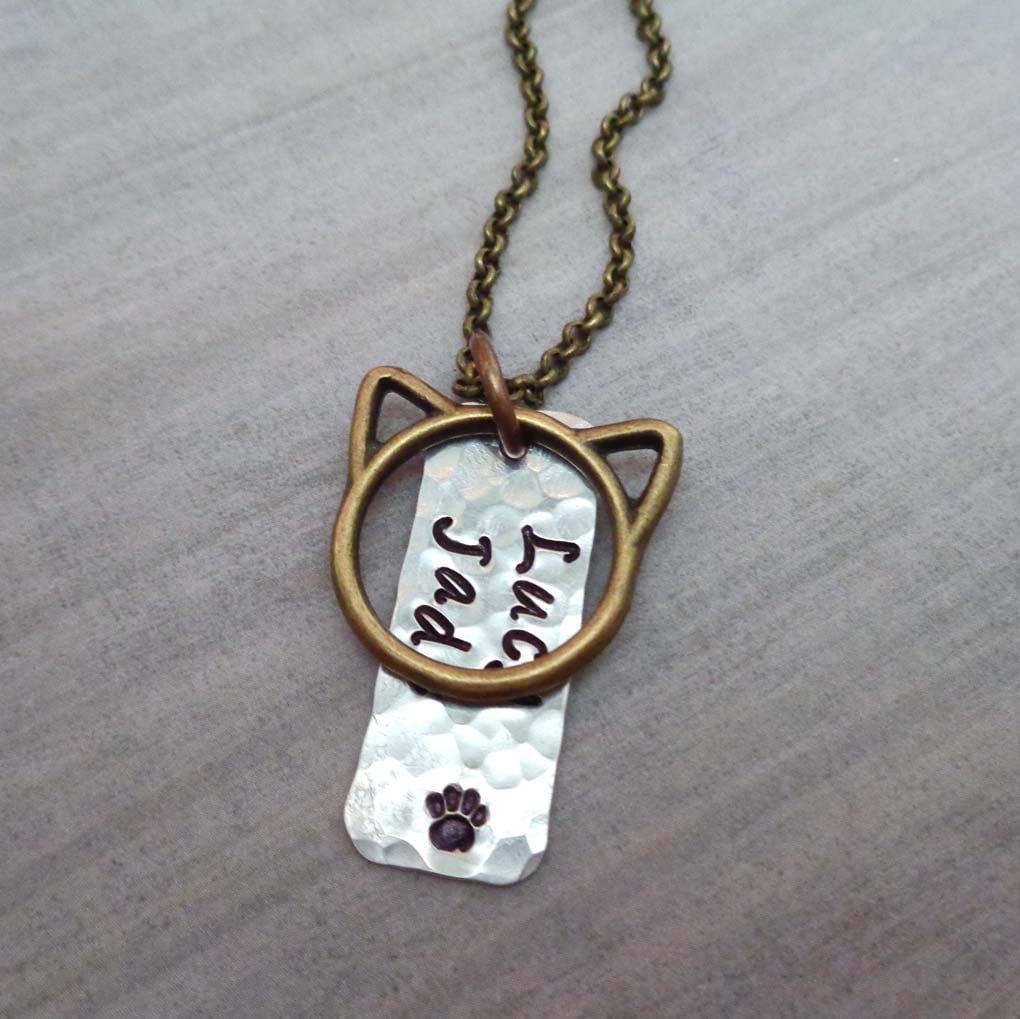 Cat Mom Necklace Custom Cat Name Cat Mom Gift Personalized Pet