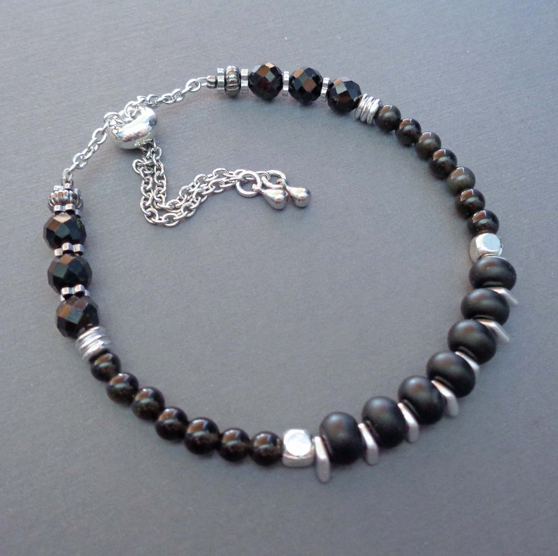 Protection Bracelet / Black Onyx Obsidian Tourmaline / Etsy