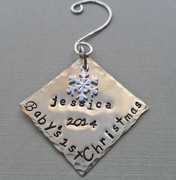 Baby's First Christmas - Personalized Ornament - Snowflake- Baby Xmas Custom Ornament - X01