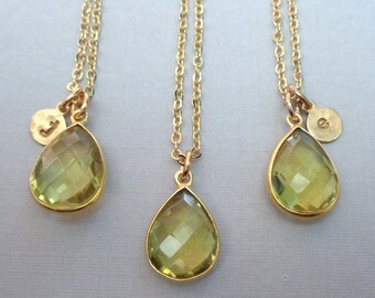 Nathis Simple and Delicate Necklace Tear-Drop Shaped Pendant of Lemon Topaz Gemstone Nathis Simple and Delicate Necklace Tear-Drop Shaped Pendant of Lemon Topaz Gemstone