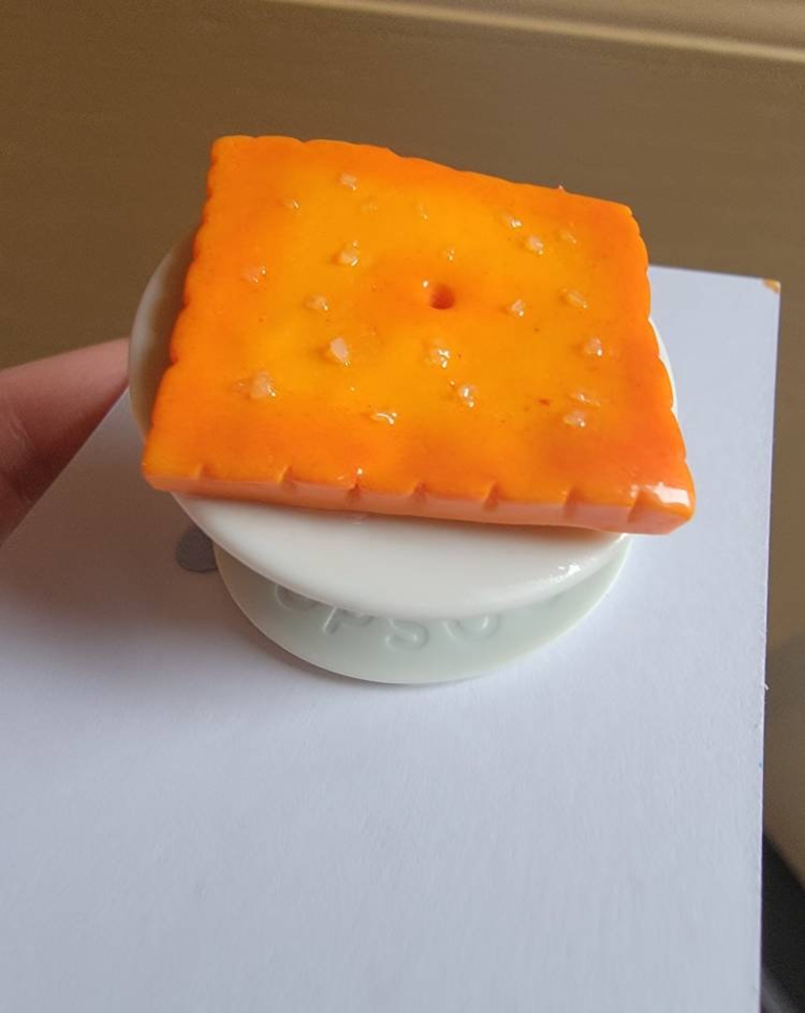 Cheez It Phone Grip// Hand Sculpted Polymer Clay 3D // Android Etsy