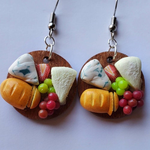 Charcuterie Board Earrings Polymer Clay Earrings Food Etsy