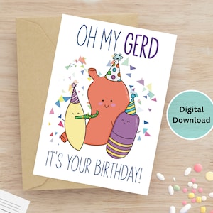 Tarjeta de cumpleaños médica imprimible divertida para médicos, enfermeras, personal del hospital, estudiantes, farmacéuticos, técnicos, tarjeta de feliz cumpleaños