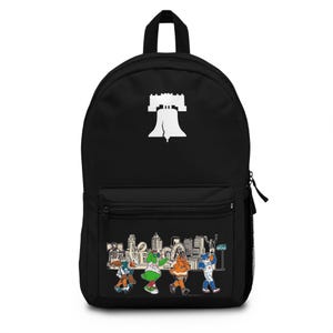 Philadelphia Sports Mascots Backpack - Philly Phanatic, Gritty, Swoop & Franklin | Unique Philly Sports Gift
