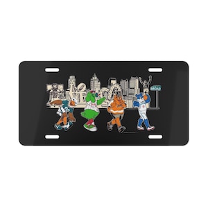 Placa de licença dos mascotes esportivos da Filadélfia - Presente para fãs dos Philly Eagles, Phillies, Flyers e 76ers