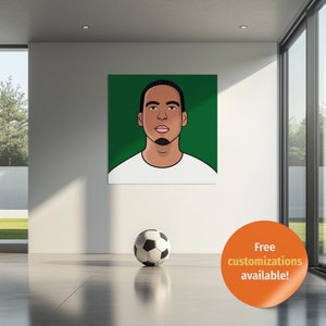 Virgil van Dijk Football Poster | Digital Download | PDF Art Print in A3, A4 & 20x20cm