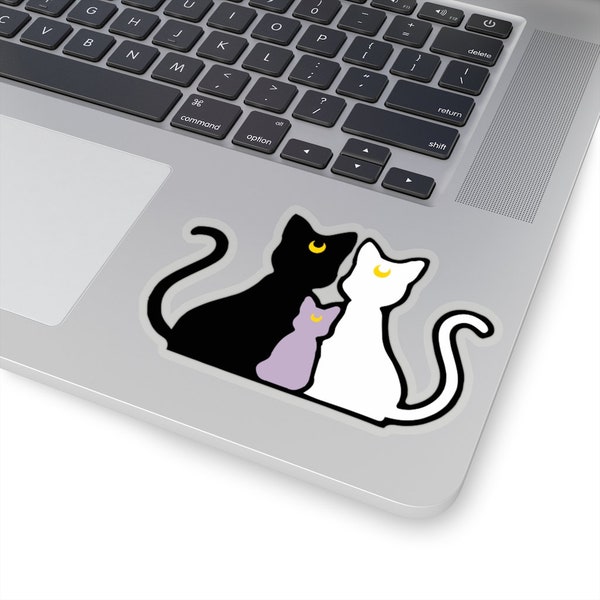 Sailor Moon Luna, Artemis and Diana Cat Kiss-Cut Sticker | Moon Kingdom | Anime Laptop Skateboard Gift Box