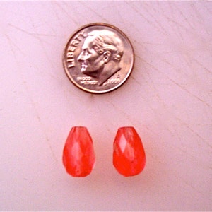 Cherry Quartz Faceted Teardrop Beads 8x12mm (2)