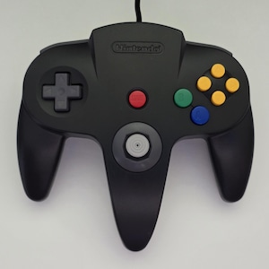 Nintendo 64 Controller | Black/Gray | Tight Refurbished Joystick | Official OEM N64 Gamepad | Tested & Works