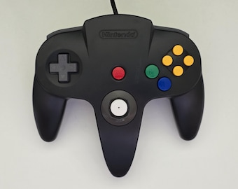 Manette Nintendo 64 | Noir/Gris | Joystick reconditionné | Manette officielle N64 (OEM) | Testée et fonctionnelle