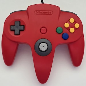 Nintendo 64 Controller | Red | Tight Refurbished Joystick | Official OEM N64 Gamepad | Tested & Works