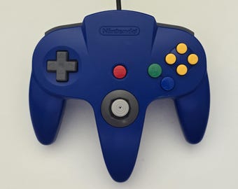Mando de Nintendo 64 / Azul / Joystick reacondicionado en perfecto estado / Gamepad oficial OEM de N64 / Probado y funciona