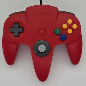 Nintendo 64 Controller | Red | Tight Refurbished Joystick | Official OEM N64 Gamepad | Tested & Works