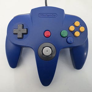 Nintendo 64 Controller | Blue | Tight Refurbished Joystick | Official OEM N64 Gamepad | Tested & Works