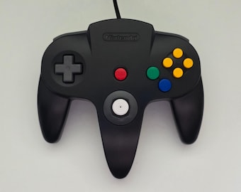 Manette Nintendo 64 | Noir | Joystick Tight reconditionné | Manette de jeu OEM N64 officielle | Testé et fonctionnel