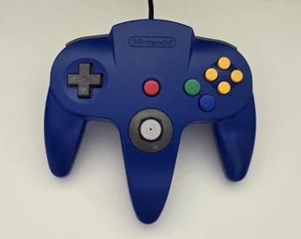 Mando de Nintendo 64 / Azul / Joystick reacondicionado en perfecto estado / Gamepad oficial OEM de N64 / Probado y funciona