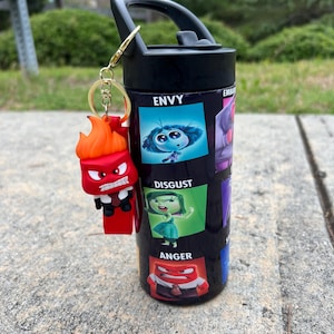 Inside Out Tumbler Cartoon Design for Kids | 14oz skinny tumbler Wrap | Anime Style sublimation Water Bottle | Top Selling 3d Tumbler