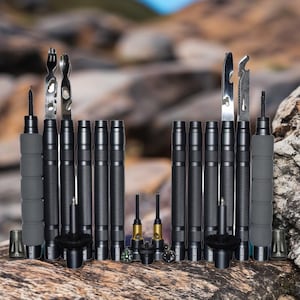 Trek Outfit 17-in-1 Tactical Trekking Poles with Survival Tools and Rubber Tips