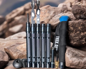 Trek Outfit Tactical Survival Hiking Stick - Adjustable with EVA Grip and Tools
